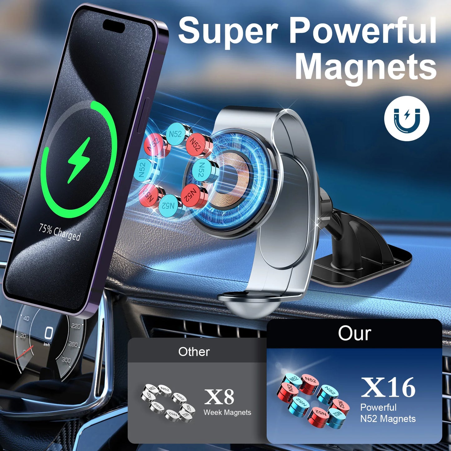 2 in 1 Wireless Car Charger for Phone/Watch