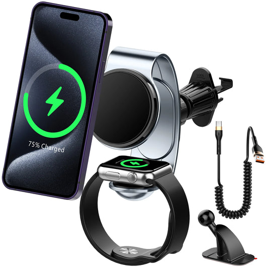 2 in 1 Wireless Car Charger for Phone/Watch