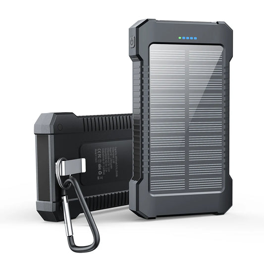 Waterproof solar phone charger with flashlight