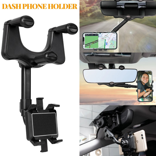 Adjustable Auto Rear View Mirror Phone Mount