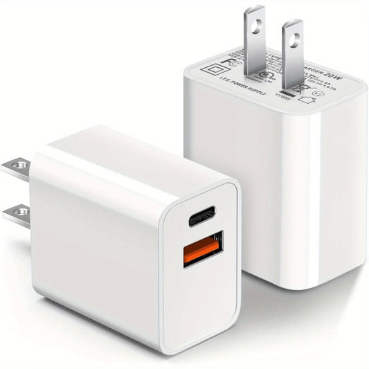 [2 Pack] Wall Charger Dual Port Block