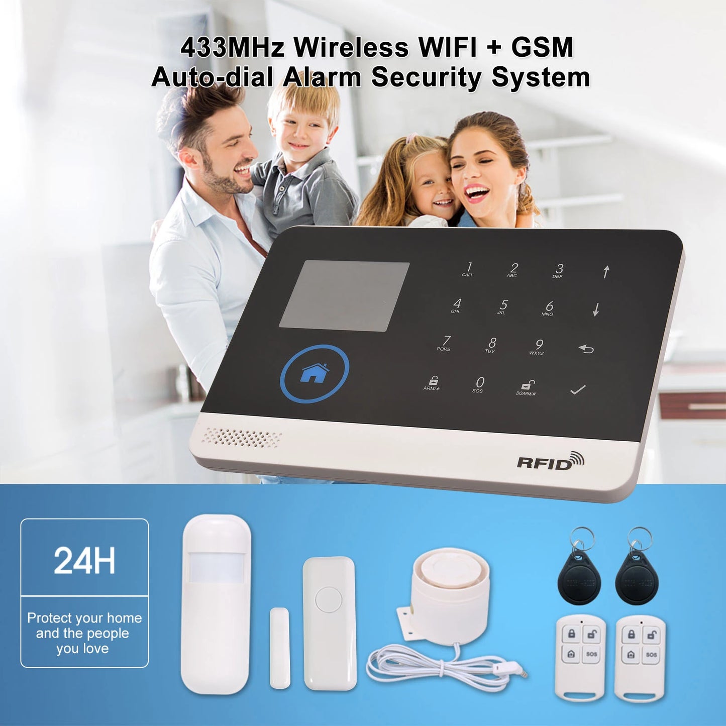 Security System LCD Display Door Sensor