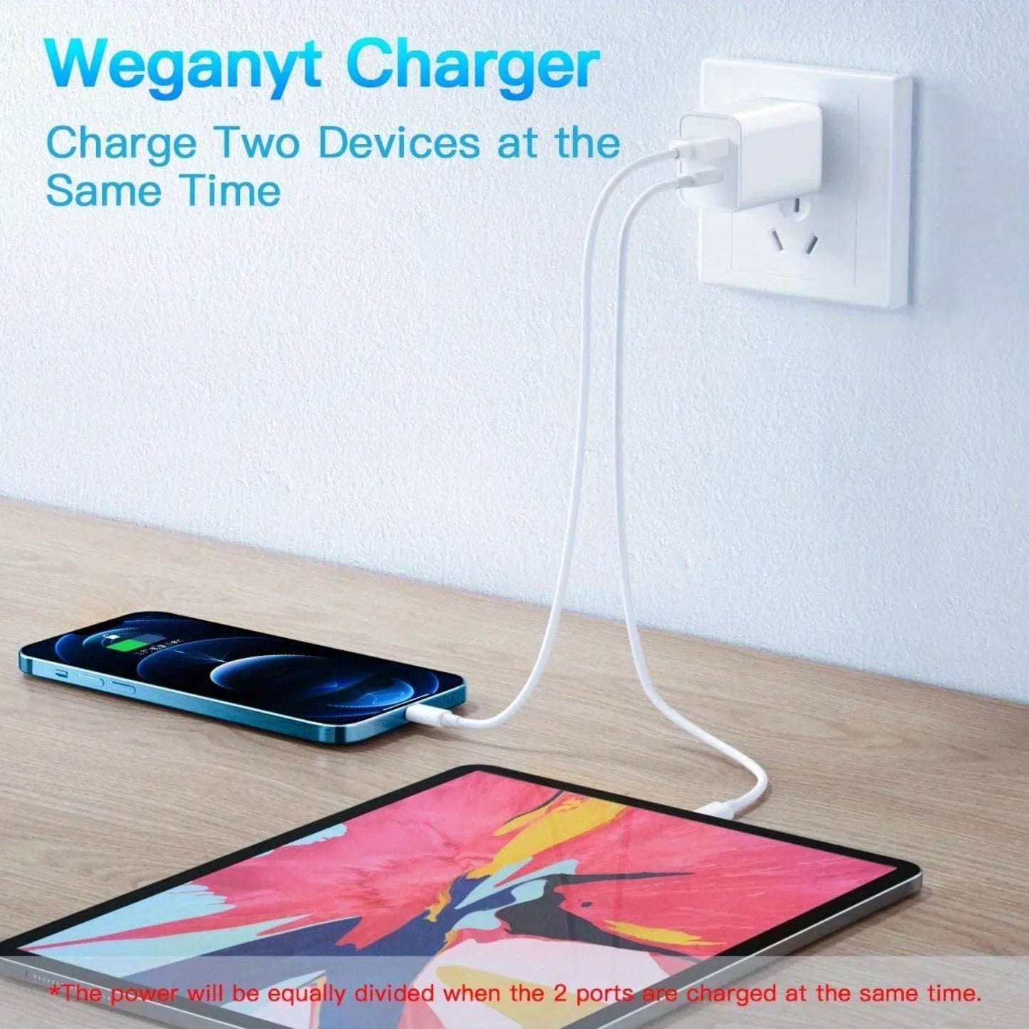 [2 Pack] Wall Charger Dual Port Block